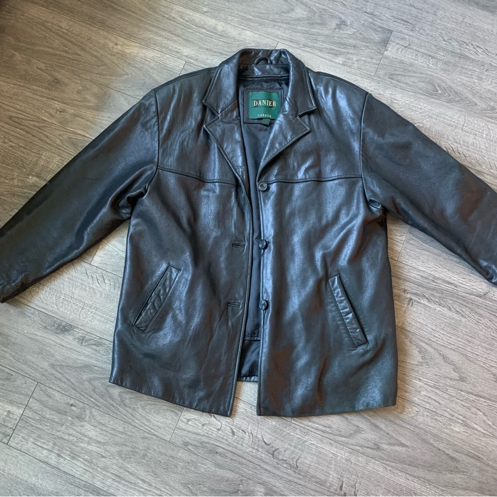 Vintage Danier Canada Leather Car Coat